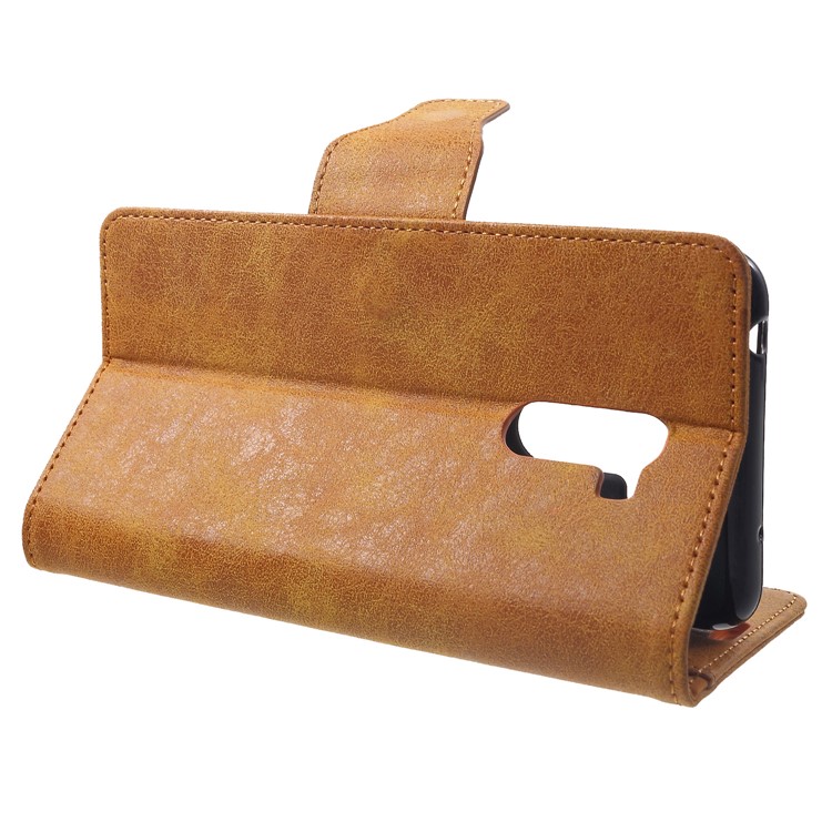 Vintage Style Split Leather Stand Magnetic Wallet Shell for Xiaomi Pocophone F1 / Poco F1 (India) - Brown-4