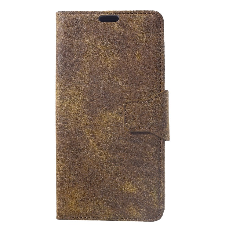 Vintage Style Split Leather Stand Magnetic Wallet Casing for Xiaomi Pocophone F1 / Poco F1 (India) - Coffee-1