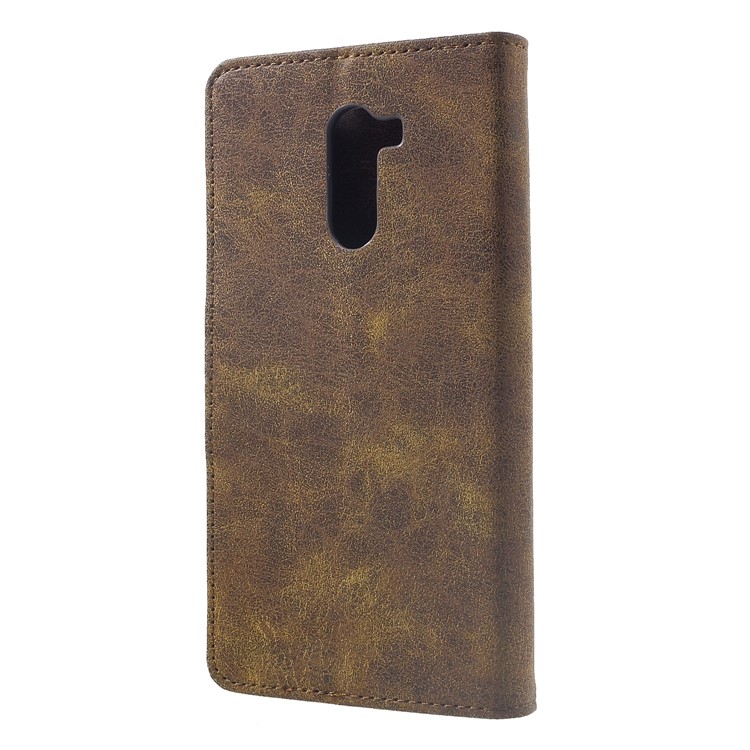 Vintage Style Split Leather Stand Magnetic Wallet Casing for Xiaomi Pocophone F1 / Poco F1 (India) - Coffee-2