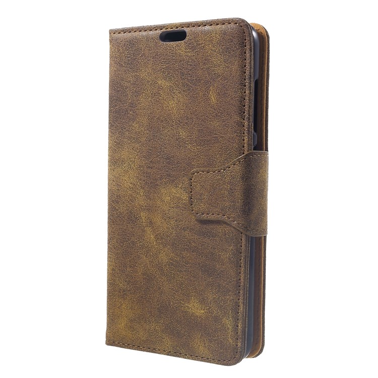 Vintage Style Split Leather Stand Magnetic Wallet Casing for Xiaomi Pocophone F1 / Poco F1 (India) - Coffee-3