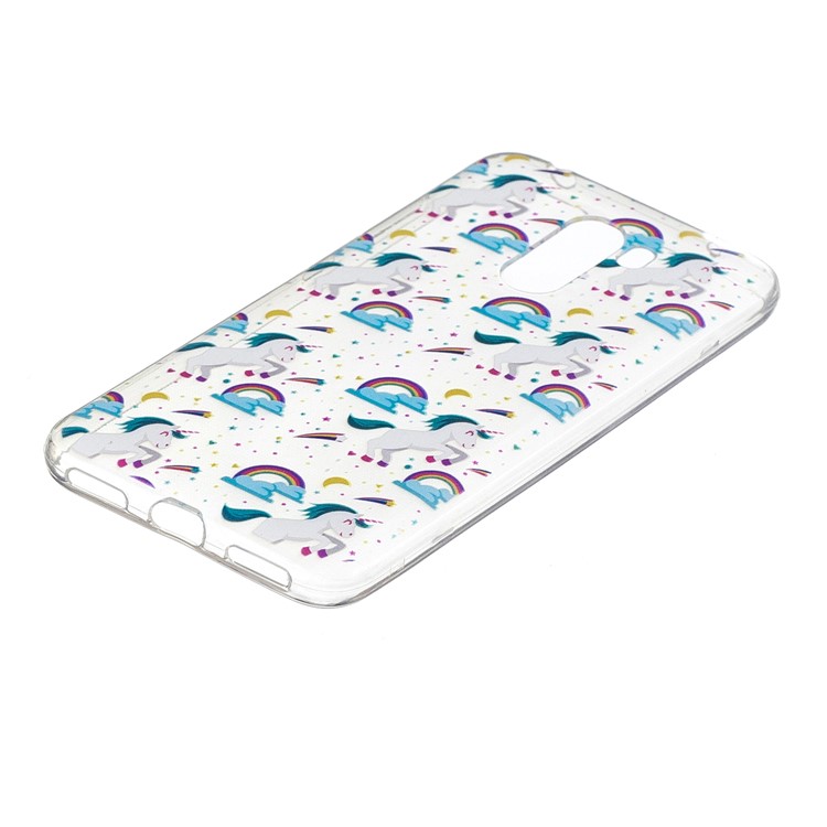 Pattern Printing Soft TPU Back Protection Featherweight Cover for Xiaomi Pocophone F1 / Poco F1 (India) - Unicorns and Rainbow-2