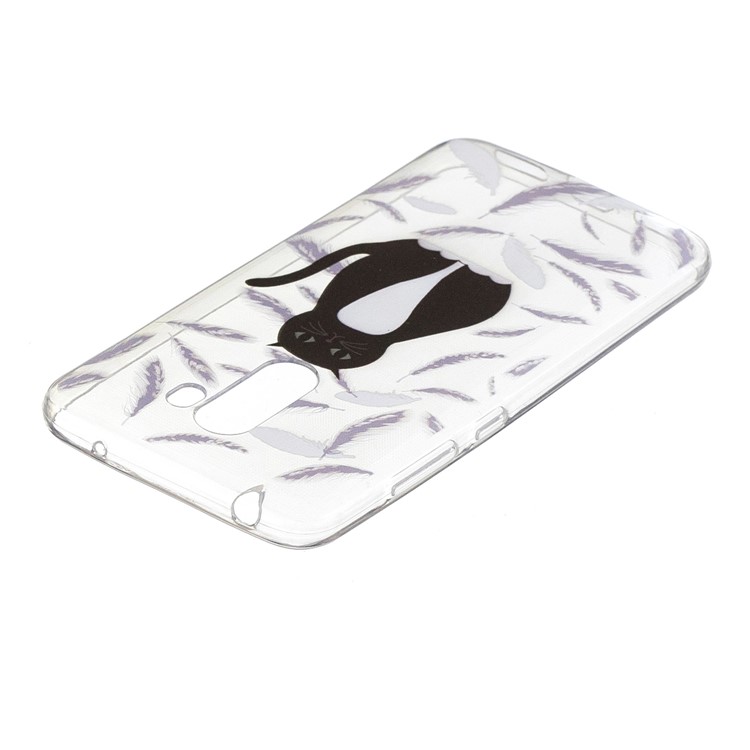 Pattern Printing Soft TPU Phone Back Cover for Xiaomi Pocophone F1 / Poco F1 (India) - Cat and Feather-3