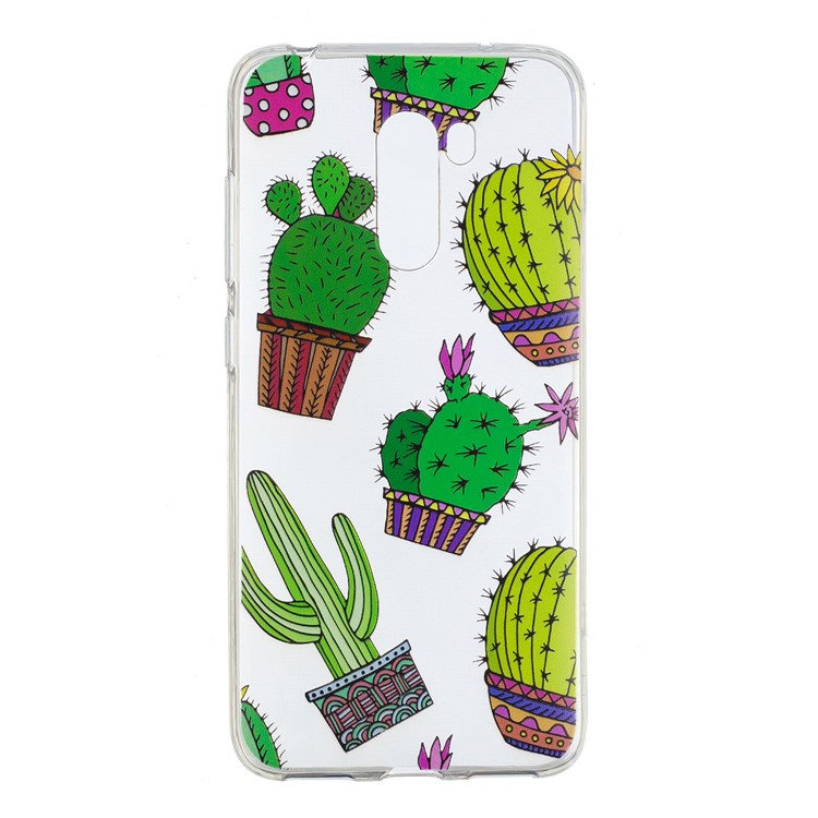 Pattern Printing Soft TPU Lightweight Case Cover for Xiaomi Pocophone F1 / Poco F1 (India) - Cactus-1