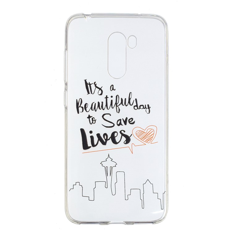 Pattern Printing Soft TPU Case Cover for Xiaomi Pocophone F1 / Poco F1 (India) - Life Quote-1