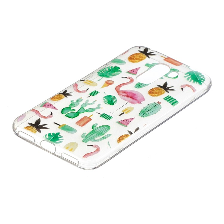 Pattern Printing Soft TPU Protective Casing for Xiaomi Pocophone F1 / Poco F1 (India) - Flamingo and Cactus-2