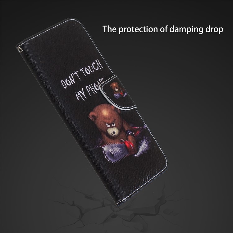 Pattern Printing PU Leather Protection Cell Phone Cover for Xiaomi Pocophone F1 / Poco F1 (India) - Bear and Warnings-12