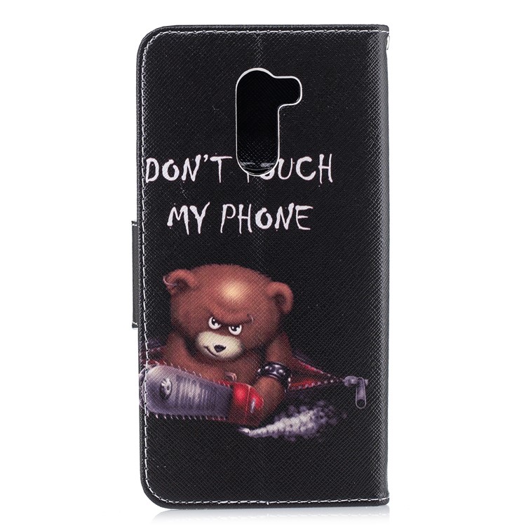 Pattern Printing PU Leather Protection Cell Phone Cover for Xiaomi Pocophone F1 / Poco F1 (India) - Bear and Warnings-3