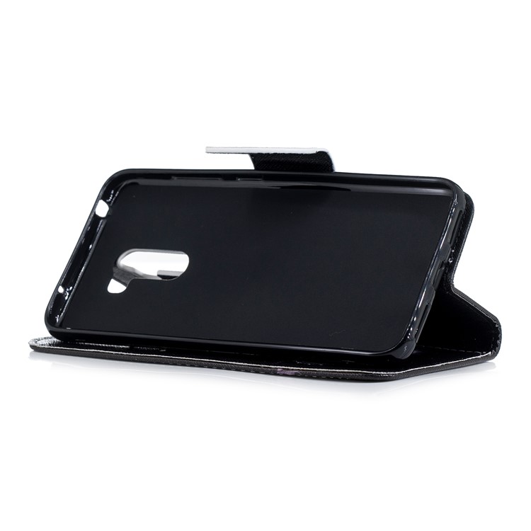 Pattern Printing PU Leather Protection Cell Phone Cover for Xiaomi Pocophone F1 / Poco F1 (India) - Bear and Warnings-5