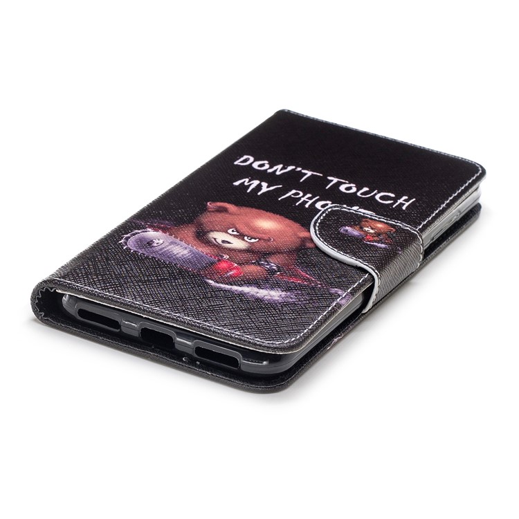 Pattern Printing PU Leather Protection Cell Phone Cover for Xiaomi Pocophone F1 / Poco F1 (India) - Bear and Warnings-6