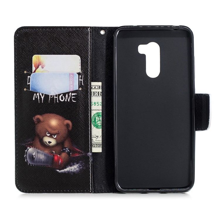Pattern Printing PU Leather Protection Cell Phone Cover for Xiaomi Pocophone F1 / Poco F1 (India) - Bear and Warnings-8