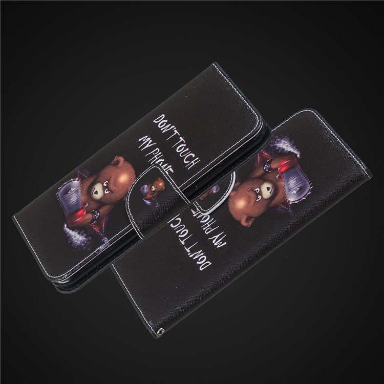 Pattern Printing PU Leather Protection Cell Phone Cover for Xiaomi Pocophone F1 / Poco F1 (India) - Bear and Warnings-9