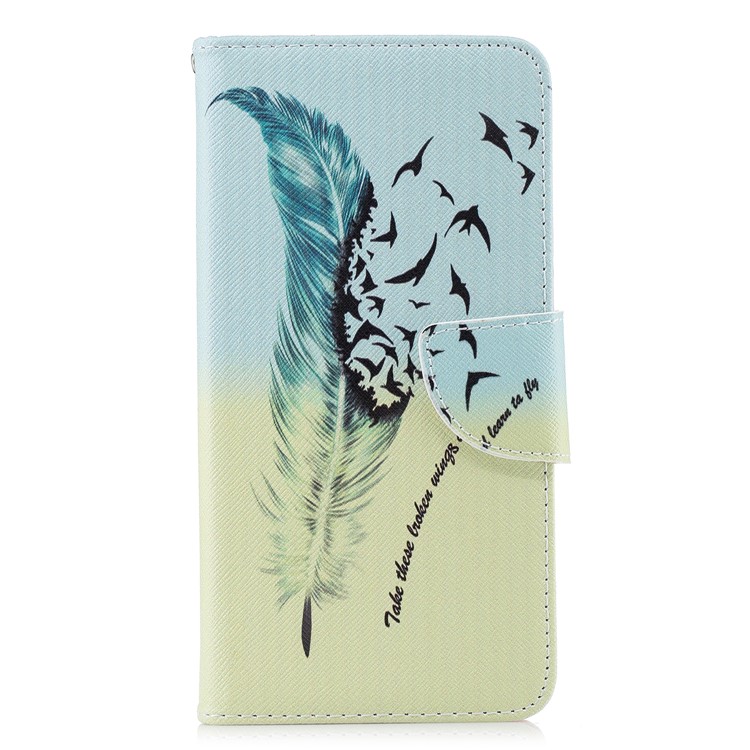Pattern Printing PU Leather Protection Mobile Phone Case for Xiaomi Pocophone F1 / Poco F1 (India) - Feather Pattern-2