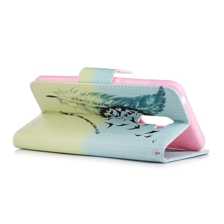 Pattern Printing PU Leather Protection Mobile Phone Case for Xiaomi Pocophone F1 / Poco F1 (India) - Feather Pattern-4
