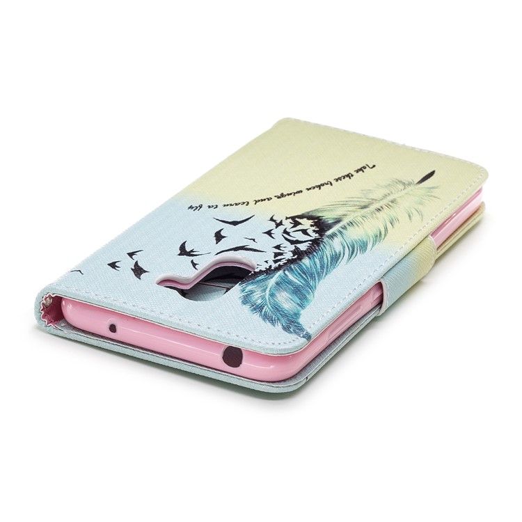 Pattern Printing PU Leather Protection Mobile Phone Case for Xiaomi Pocophone F1 / Poco F1 (India) - Feather Pattern-7