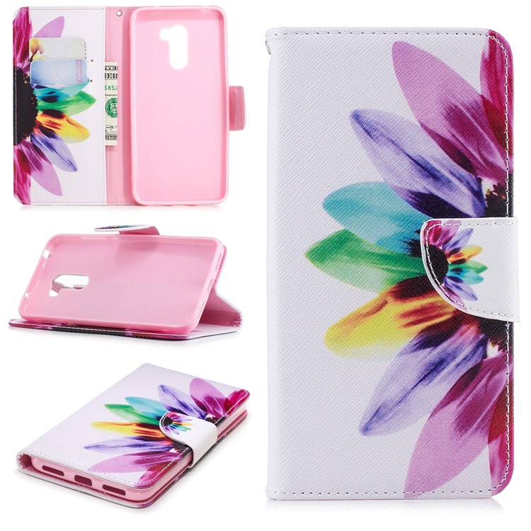 Pattern Printing PU Leather Protection Case with Wallet for Xiaomi Pocophone F1 / Poco F1 (India) - Petals Pattern-1