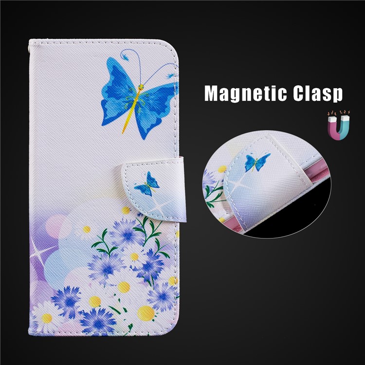 Pattern Printing PU Leather Protection Cell Phone Case with Stand for Xiaomi Pocophone F1 / Poco F1 (India) - Blue Butterflies-10