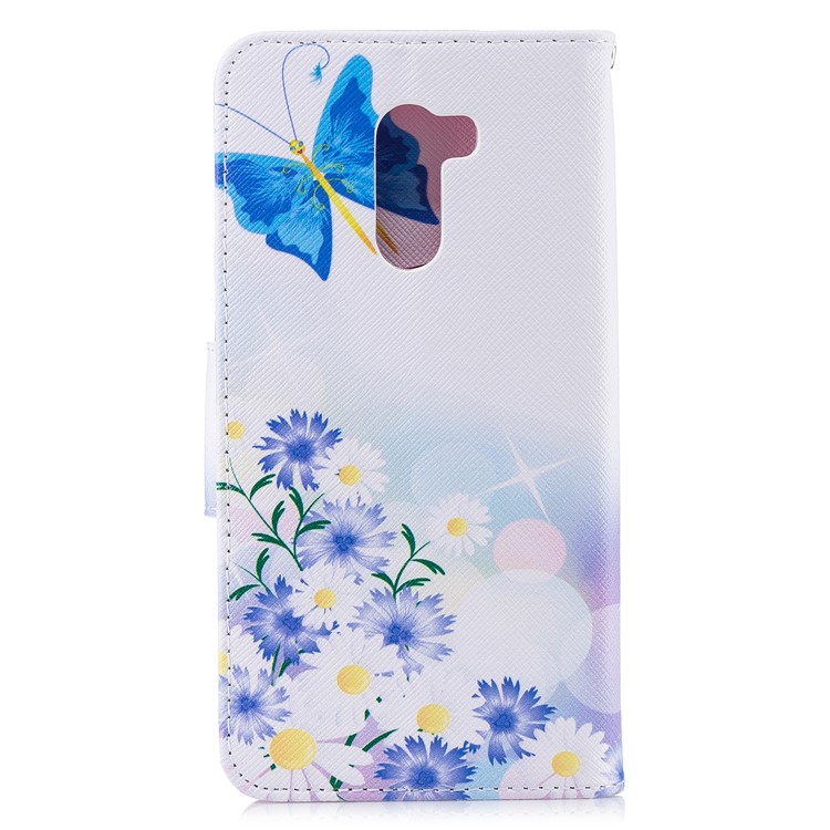 Pattern Printing PU Leather Protection Cell Phone Case with Stand for Xiaomi Pocophone F1 / Poco F1 (India) - Blue Butterflies-3