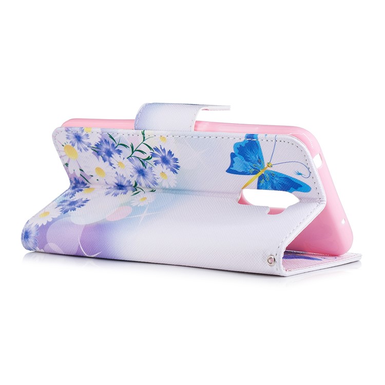 Pattern Printing PU Leather Protection Cell Phone Case with Stand for Xiaomi Pocophone F1 / Poco F1 (India) - Blue Butterflies-4
