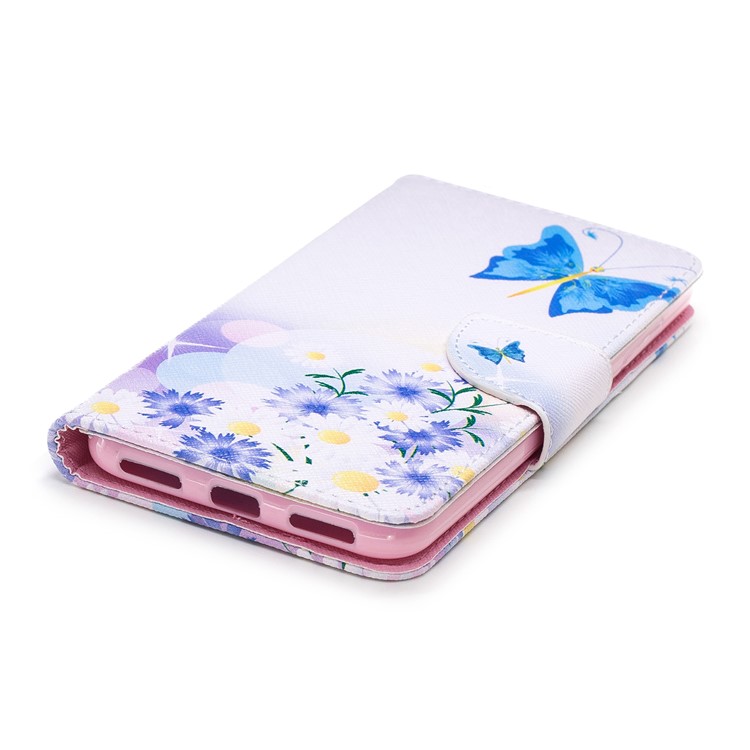 Pattern Printing PU Leather Protection Cell Phone Case with Stand for Xiaomi Pocophone F1 / Poco F1 (India) - Blue Butterflies-6