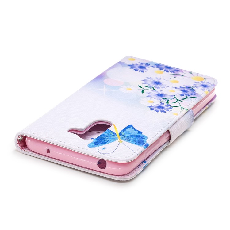 Pattern Printing PU Leather Protection Cell Phone Case with Stand for Xiaomi Pocophone F1 / Poco F1 (India) - Blue Butterflies-7