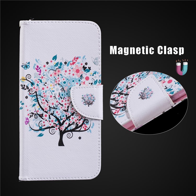 Pattern Printing PU Leather Protection Cell Phone Case with Magnet for Xiaomi Pocophone F1 / Poco F1 (India) - Flowered Tree-10