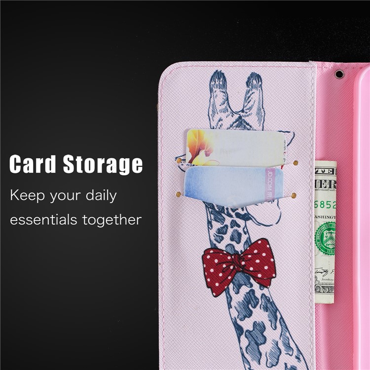 Pattern Printing PU Leather Wallet Protection Cell Phone Case for Xiaomi Pocophone F1 / Poco F1 (India) - Giraffe Wearing Glasses-11