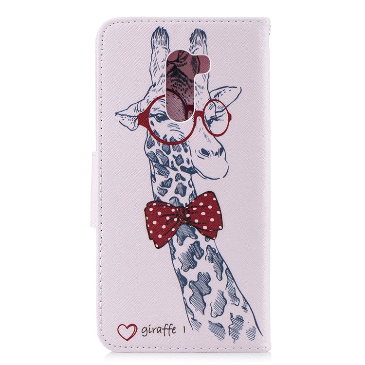 Pattern Printing PU Leather Wallet Protection Cell Phone Case for Xiaomi Pocophone F1 / Poco F1 (India) - Giraffe Wearing Glasses-3