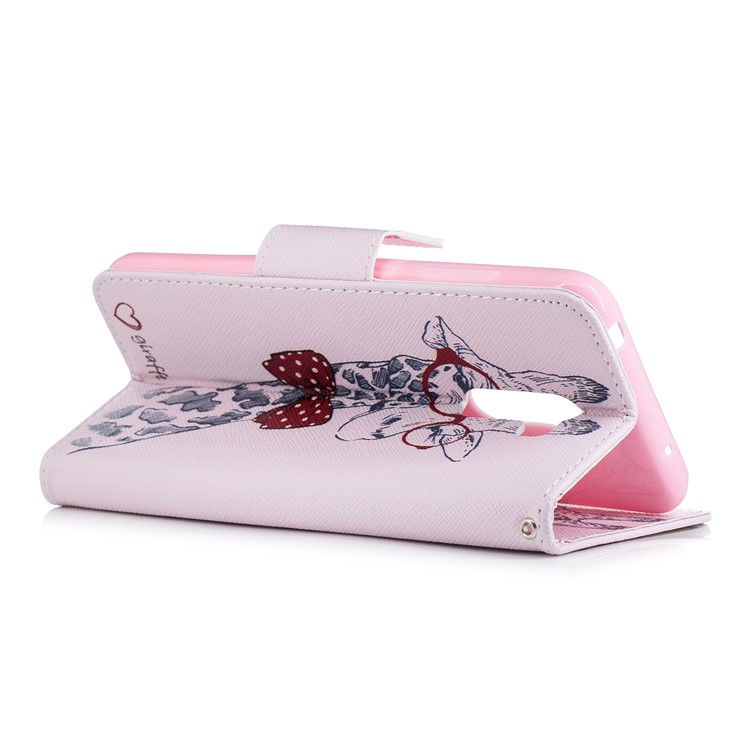 Pattern Printing PU Leather Wallet Protection Cell Phone Case for Xiaomi Pocophone F1 / Poco F1 (India) - Giraffe Wearing Glasses-4