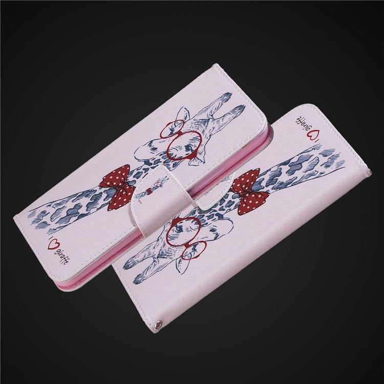 Pattern Printing PU Leather Wallet Protection Cell Phone Case for Xiaomi Pocophone F1 / Poco F1 (India) - Giraffe Wearing Glasses-9
