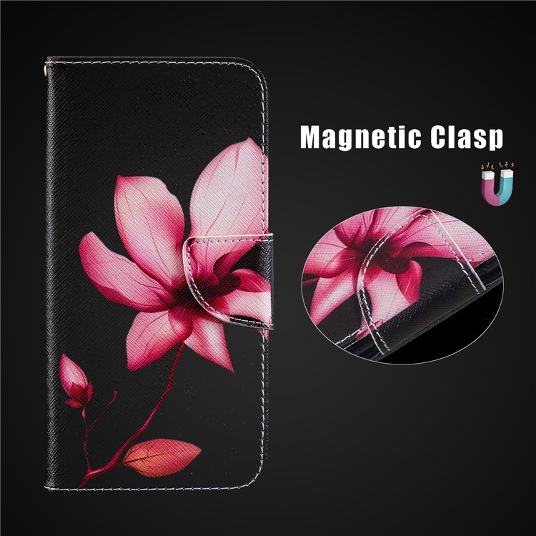For Xiaomi Pocophone F1 / Poco F1 (India) Patterned PU Leather Stand Mobile Phone Cover - Flower Pattern-11