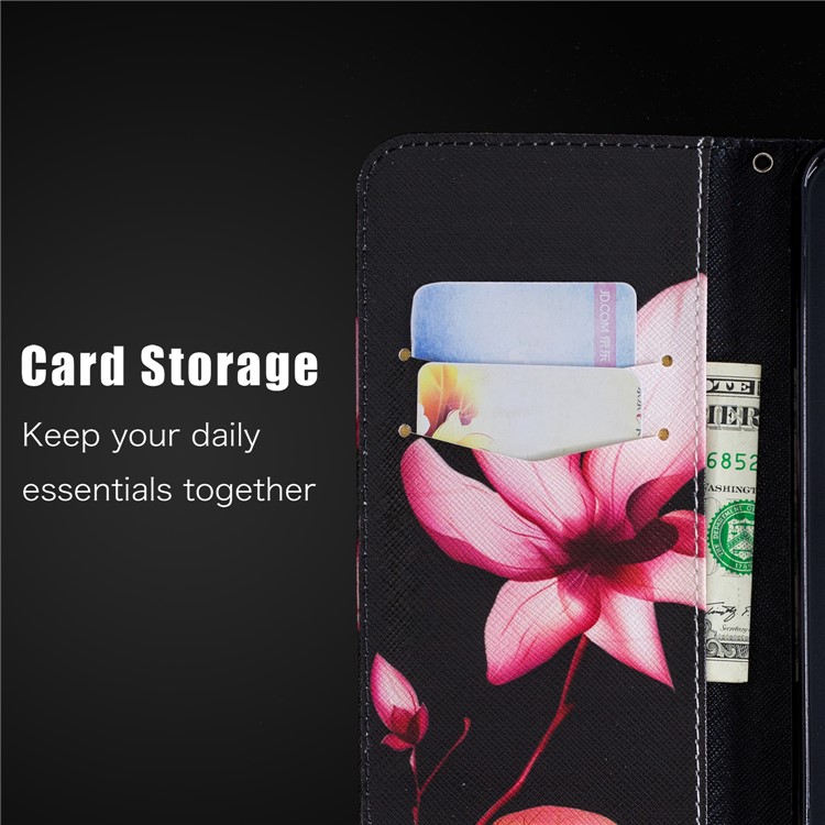 For Xiaomi Pocophone F1 / Poco F1 (India) Patterned PU Leather Stand Mobile Phone Cover - Flower Pattern-12