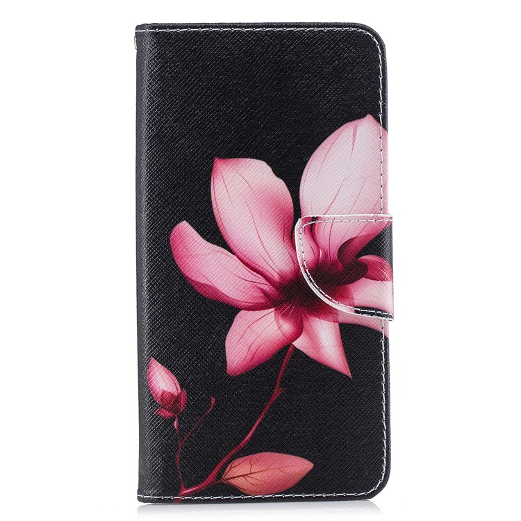For Xiaomi Pocophone F1 / Poco F1 (India) Patterned PU Leather Stand Mobile Phone Cover - Flower Pattern-2