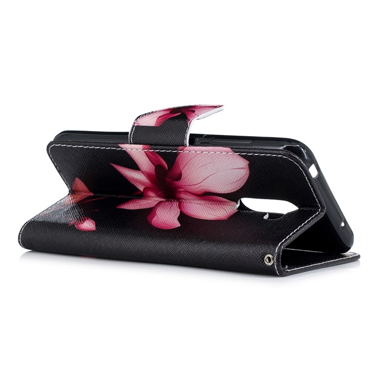 For Xiaomi Pocophone F1 / Poco F1 (India) Patterned PU Leather Stand Mobile Phone Cover - Flower Pattern-4