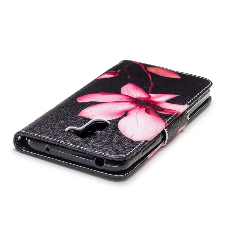 For Xiaomi Pocophone F1 / Poco F1 (India) Patterned PU Leather Stand Mobile Phone Cover - Flower Pattern-7