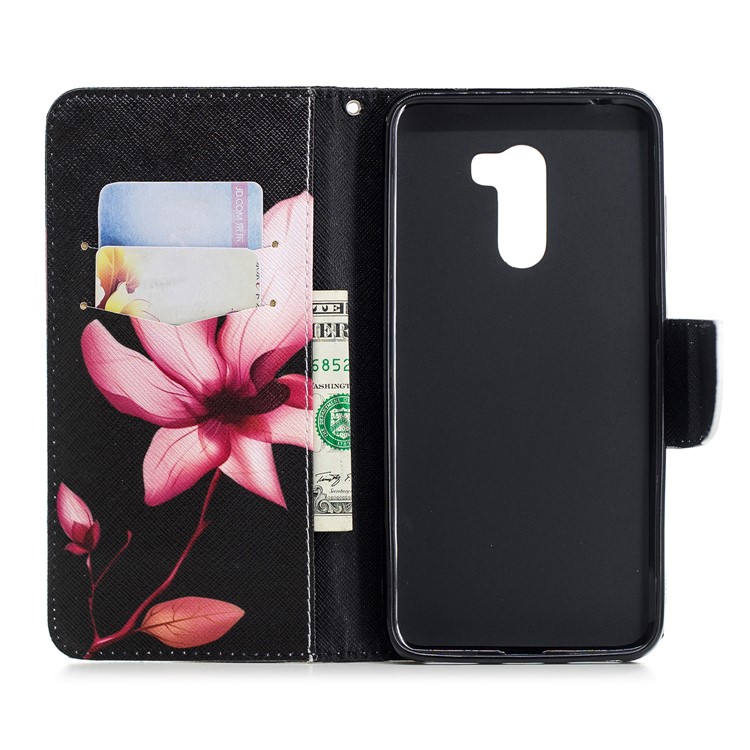 For Xiaomi Pocophone F1 / Poco F1 (India) Patterned PU Leather Stand Mobile Phone Cover - Flower Pattern-8