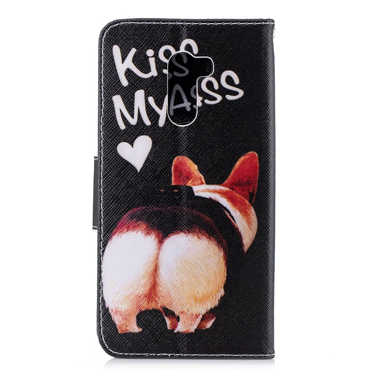 For Xiaomi Pocophone F1 / Poco F1 (India) Pattern Printing PU Leather Stand Phone Cover Shell - Kiss My Ass-3