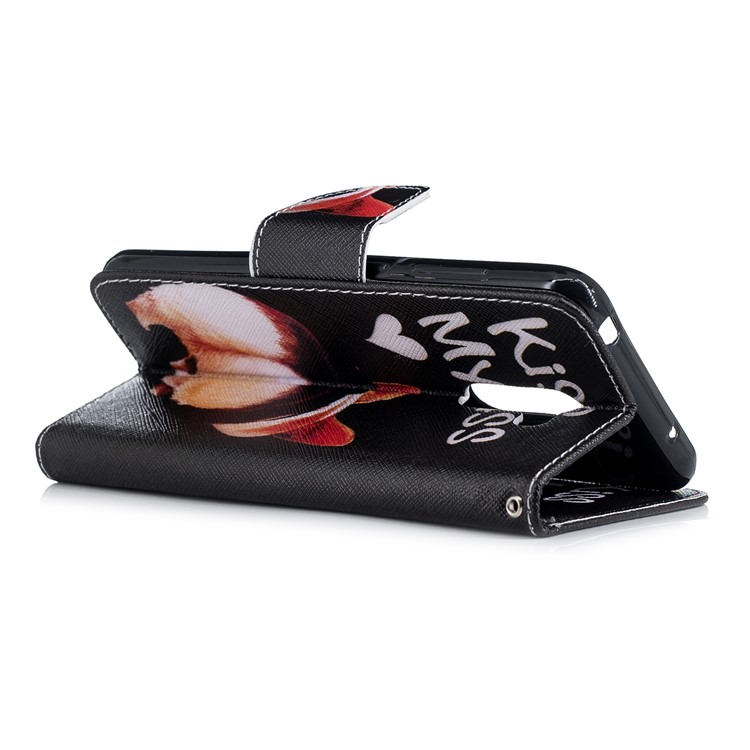 For Xiaomi Pocophone F1 / Poco F1 (India) Pattern Printing PU Leather Stand Phone Cover Shell - Kiss My Ass-4