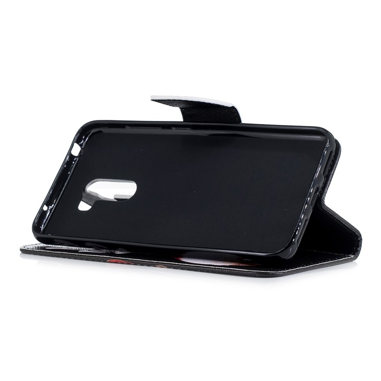 For Xiaomi Pocophone F1 / Poco F1 (India) Pattern Printing PU Leather Stand Phone Cover Shell - Kiss My Ass-5