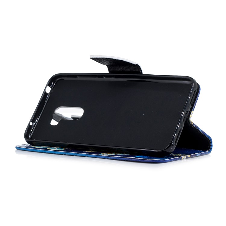 For Xiaomi Pocophone F1 / Poco F1 (India) Patterned PU Leather Wallet Stand Flip Case Cover with Card Holders - Blue Butterflies-5