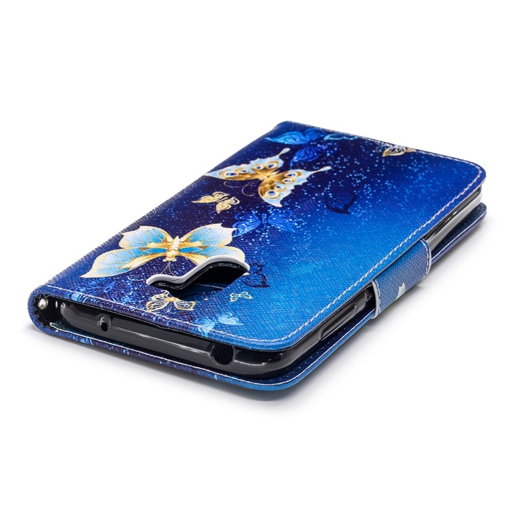 For Xiaomi Pocophone F1 / Poco F1 (India) Patterned PU Leather Wallet Stand Flip Case Cover with Card Holders - Blue Butterflies-7