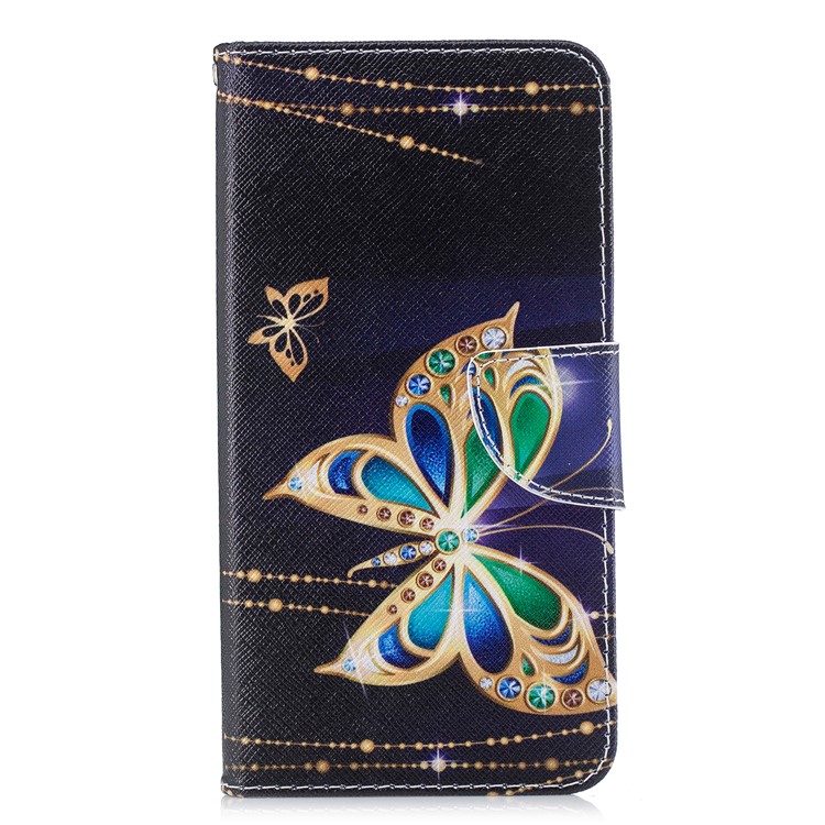 For Xiaomi Pocophone F1 / Poco F1 (India) Patterned PU Leather Stand Phone Casing with Card Slots - Butterfly with Diamond-2