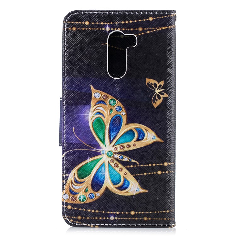 For Xiaomi Pocophone F1 / Poco F1 (India) Patterned PU Leather Stand Phone Casing with Card Slots - Butterfly with Diamond-3