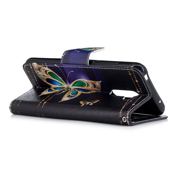 For Xiaomi Pocophone F1 / Poco F1 (India) Patterned PU Leather Stand Phone Casing with Card Slots - Butterfly with Diamond-4