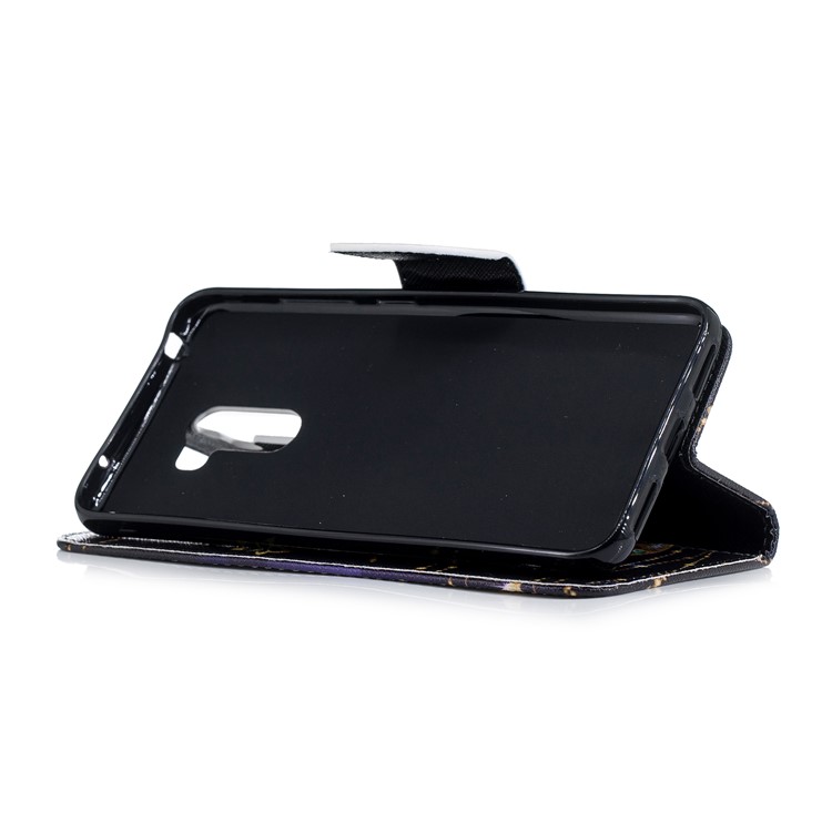 For Xiaomi Pocophone F1 / Poco F1 (India) Patterned PU Leather Stand Phone Casing with Card Slots - Butterfly with Diamond-5