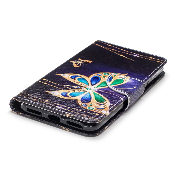 For Xiaomi Pocophone F1 / Poco F1 (India) Patterned PU Leather Stand Phone Casing with Card Slots - Butterfly with Diamond-6