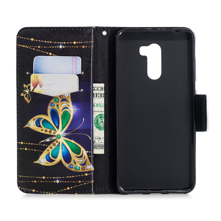 For Xiaomi Pocophone F1 / Poco F1 (India) Patterned PU Leather Stand Phone Casing with Card Slots - Butterfly with Diamond-8
