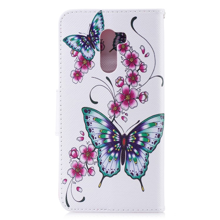 For Xiaomi Pocophone F1 / Poco F1 (India) Patterned Leather Wallet Stand Phone Cover - Butterfly and Flower-3