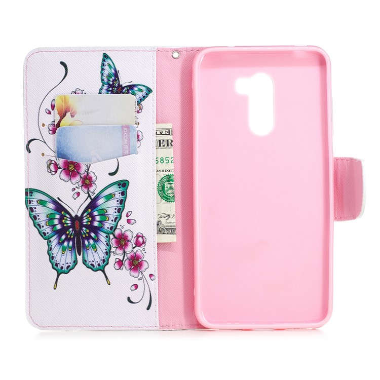 For Xiaomi Pocophone F1 / Poco F1 (India) Patterned Leather Wallet Stand Phone Cover - Butterfly and Flower-8