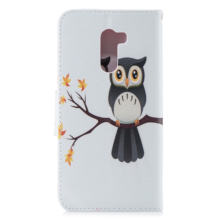 For Xiaomi Pocophone F1 / Poco F1 (India) Patterned Leather Stand Wallet Magnetic Mobile Phone Case Shell - Owl on Branch-3