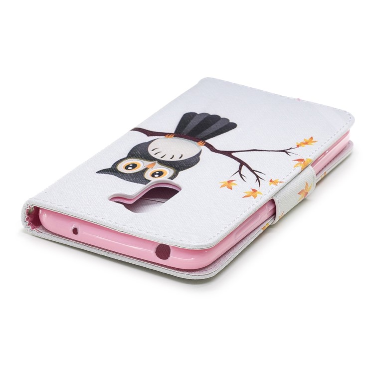 For Xiaomi Pocophone F1 / Poco F1 (India) Patterned Leather Stand Wallet Magnetic Mobile Phone Case Shell - Owl on Branch-7